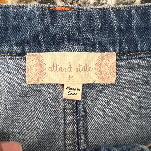 NWT Altar'd State Blue Two-Tone Jean/Denim Mini Skirt - SIZE S - Picture 9 of 10